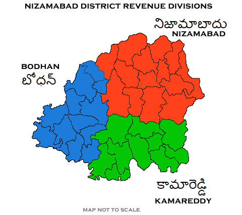 revenue divisions map of nizamabad district
